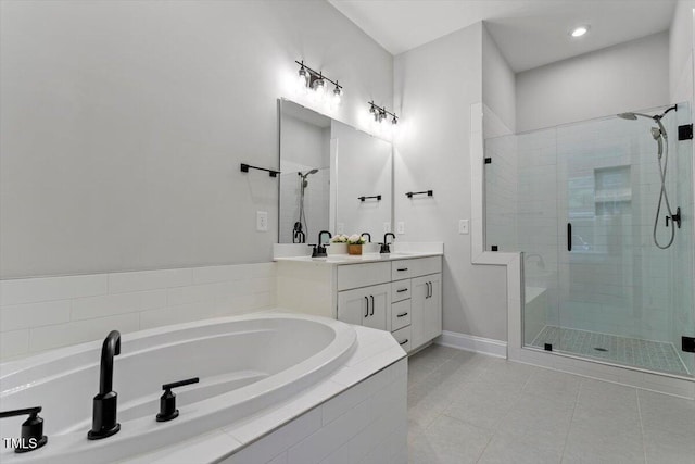 956 The Parks Dr, Pittsboro, NC 27312 - full bath with a shower stall, a garden tub, and vanity