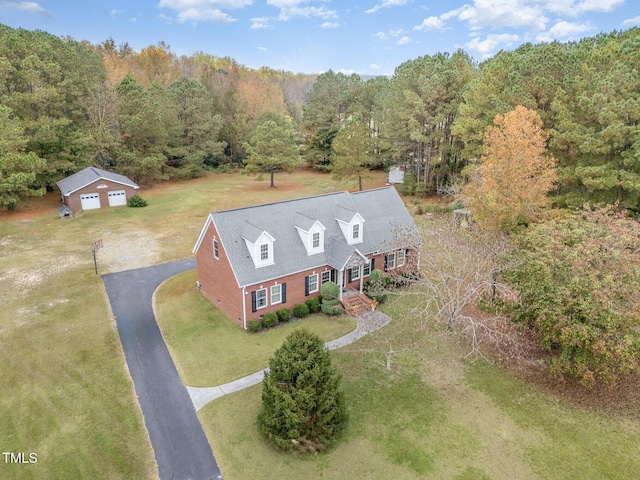 2265 Bud Lipscomb Rd, Willow Springs, NC 27592 - aerial view of property and surrounding area featuring a heavily wooded area
