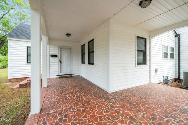 view of patio / terrace featuring central AC unit