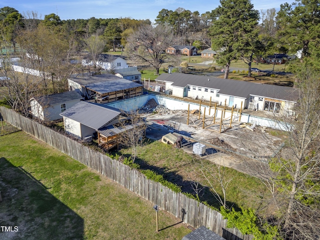 drone / aerial view with a residential view