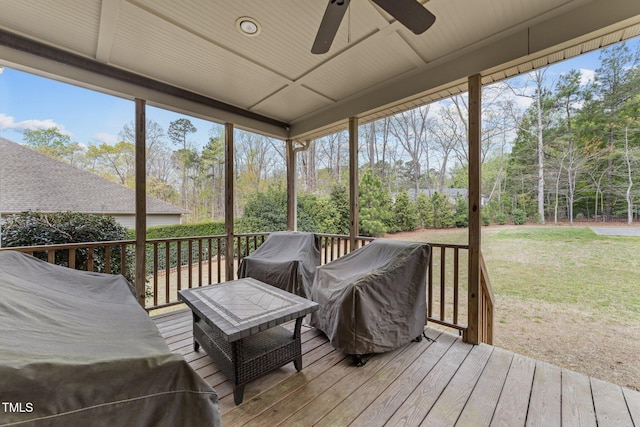 5928 Terrington Ln, Raleigh, NC 27606 - sunroom featuring ceiling fan
