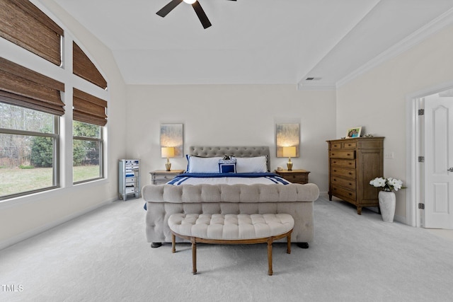5928 Terrington Ln, Raleigh, NC 27606 - bedroom featuring visible vents, ceiling fan, carpet flooring, and baseboards