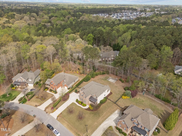 5928 Terrington Ln, Raleigh, NC 27606 - aerial view featuring a view of trees and a residential view