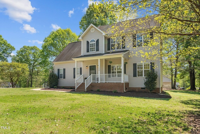 720 Raymond Dr, Clayton, NC 27527 - colonial inspired home featuring a front lawn, covered porch, and crawl space