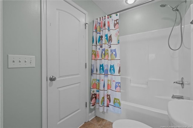 887 Thrush Dr, Vass, NC 28394 - full bath featuring toilet, tile patterned floors, and shower / bath combo