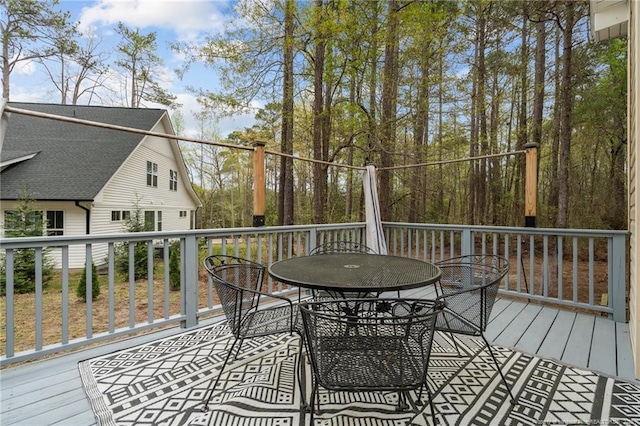 887 Thrush Dr, Vass, NC 28394 - wooden terrace with outdoor dining space