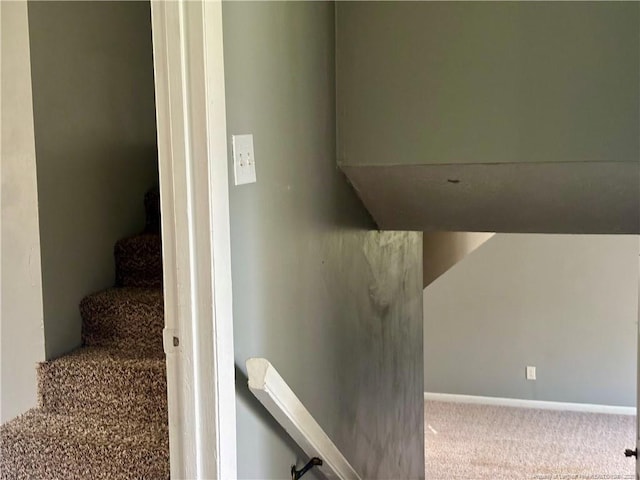 5704 Selkirk Pl, Fayetteville, NC 28304 - stairway featuring carpet flooring and baseboards