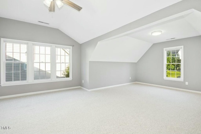 102 Cockleshell Ct, Cary, NC 27513 - bonus room featuring visible vents, baseboards, lofted ceiling, and a wealth of natural light