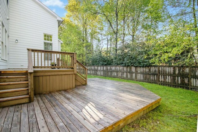 102 Cockleshell Ct, Cary, NC 27513 - wooden deck with a yard and a fenced backyard