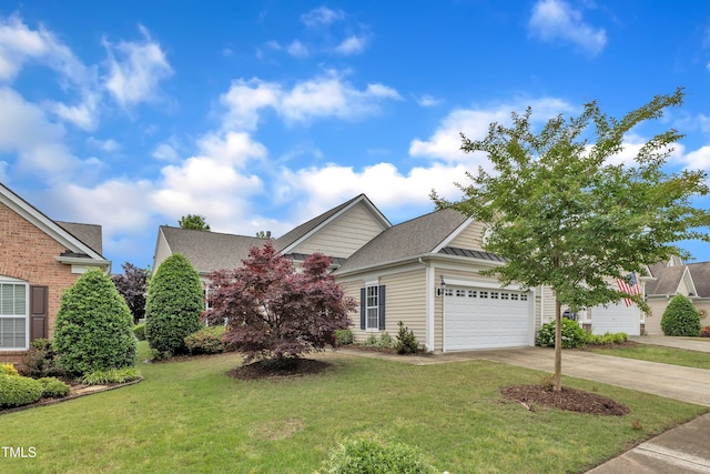 113 Dowington Ln, Cary, NC 27519 - view of front of home with concrete driveway, an attached garage, a front lawn, and roof with shingles