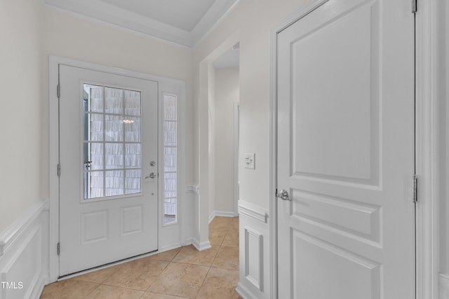 113 Dowington Ln, Cary, NC 27519 - foyer entrance with ornamental molding and light tile patterned floors