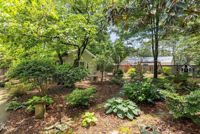 view of yard with fence