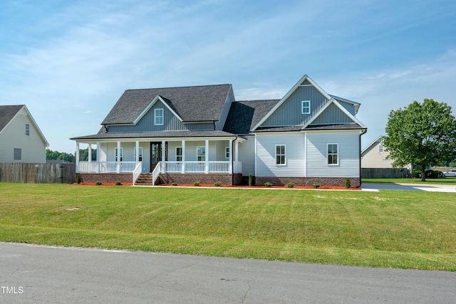 view of front of property featuring board and batten siding and a porch