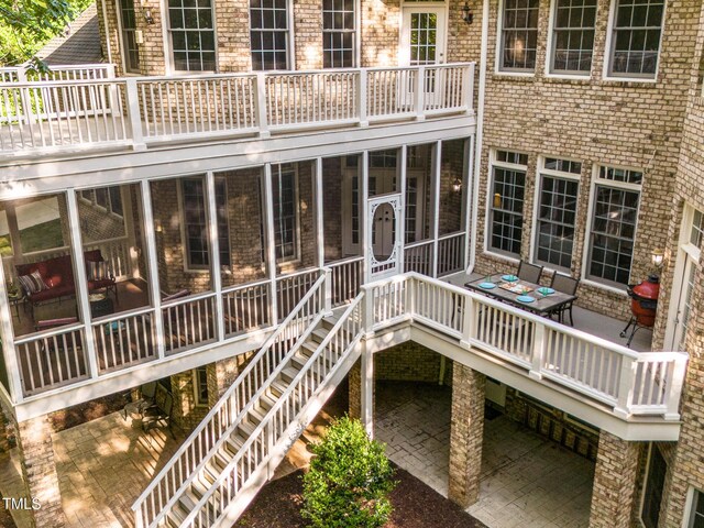 540 Vista Del Lago Ln, Wake Forest, NC 27587 - wooden terrace with stairway