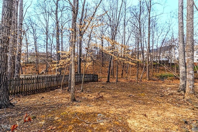 view of yard with fence