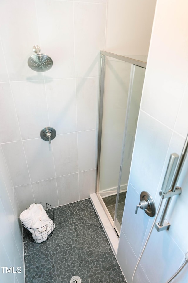 109 S Plum St, Durham, NC 27703 - full bathroom with a shower stall and tile patterned flooring