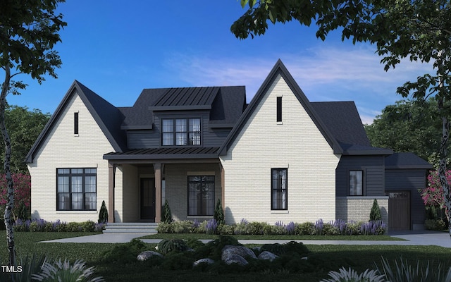 view of front of property featuring a porch and brick siding