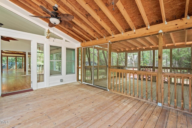 6321 Malvern Ln, Hillsborough, NC 27278 - unfurnished sunroom featuring a ceiling fan and lofted ceiling