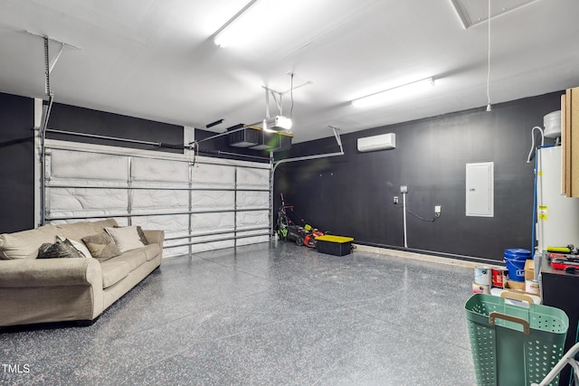 1209 Big Field Dr, Castle Hayne, NC 28429 - garage with a garage door opener, electric panel, and a wall mounted air conditioner