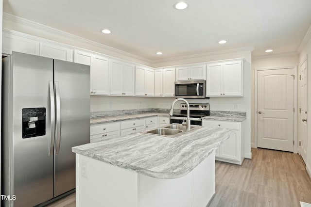 7120 Guess Rd, Hillsborough, NC 27278 - kitchen with appliances with stainless steel finishes, light countertops, crown molding, and a sink