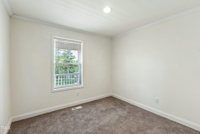 7120 Guess Rd, Hillsborough, NC 27278 - spare room featuring carpet flooring, crown molding, visible vents, and baseboards