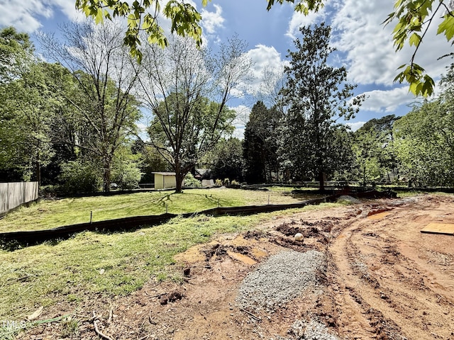 view of yard with fence