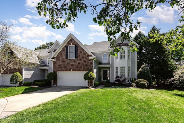 113 Beeley Ct, Cary, NC 27519 - traditional-style home featuring brick siding, an attached garage, driveway, and a front lawn
