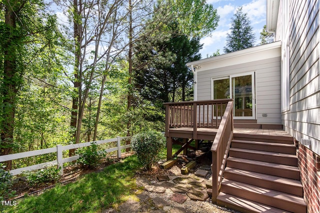 113 Beeley Ct, Cary, NC 27519 - wooden deck featuring stairs and fence