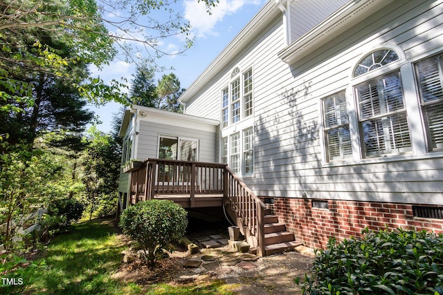 113 Beeley Ct, Cary, NC 27519 - view of home's exterior with crawl space and a deck