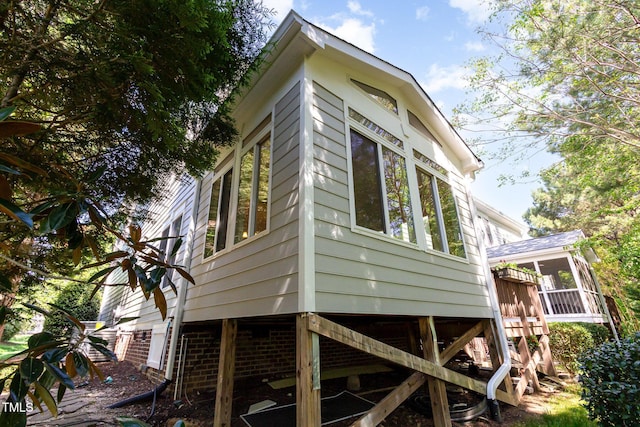 113 Beeley Ct, Cary, NC 27519 - view of property exterior with stairs and a sunroom