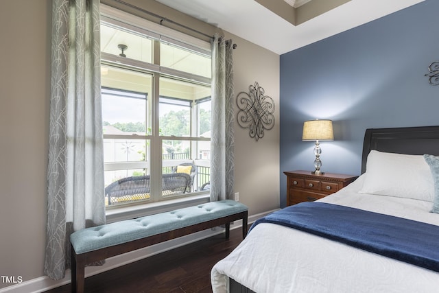 1005 Vesper Ct, Durham, NC 27703 - bedroom featuring baseboards and wood finished floors