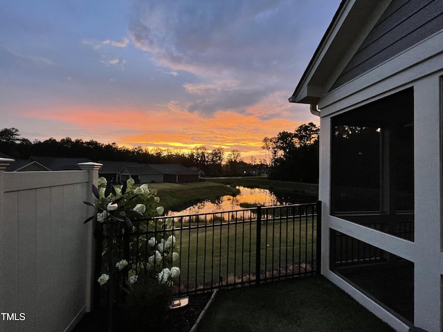 1005 Vesper Ct, Durham, NC 27703 - view of balcony at dusk