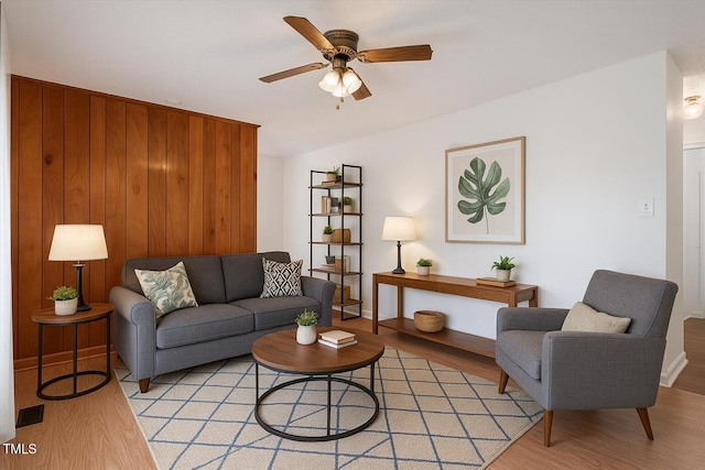 1813 Grady Dr, Durham, NC 27712 - living room featuring light wood-style flooring and ceiling fan