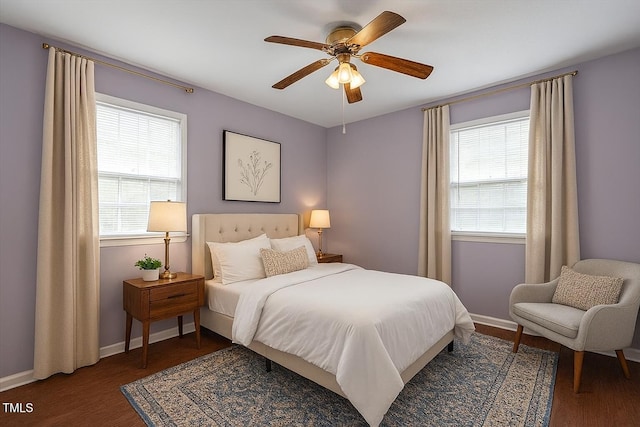 1813 Grady Dr, Durham, NC 27712 - bedroom with wood finished floors and ceiling fan