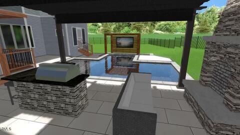 6521 Camellia Creek Dr, Raleigh, NC 27603 - view of patio / terrace featuring an outdoor kitchen