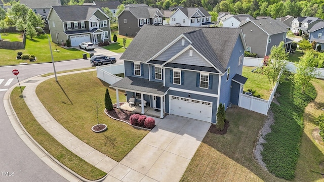 aerial view of residential area