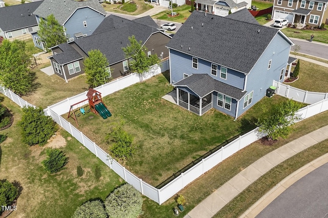 aerial perspective of suburban area