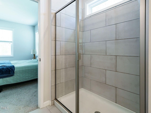 140 Clear Water Rd, Louisburg, NC 27549 - ensuite bathroom with a shower stall, tile patterned floors, and connected bathroom
