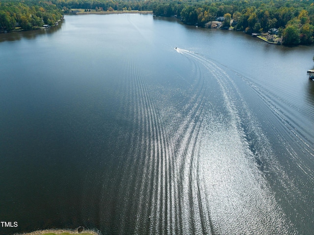 140 Clear Water Rd, Louisburg, NC 27549 - aerial view featuring a water view and a view of trees