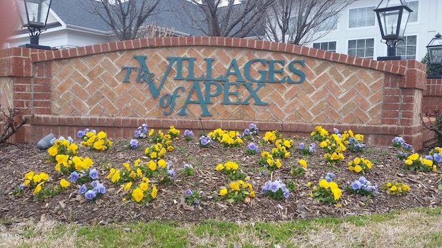 view of community sign