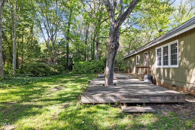 1304 Deboy St, Raleigh, NC 27606 - view of yard with a wooden deck