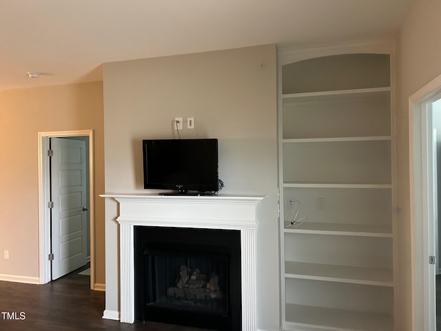 48 Cullen Ct, Clayton, NC 27520 - interior details featuring baseboards, wood finished floors, and a fireplace