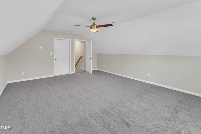 1077 Williams-White Rd, Zebulon, NC 27597 - additional living space with visible vents, baseboards, carpet, and lofted ceiling