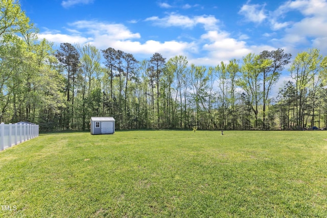 1077 Williams-White Rd, Zebulon, NC 27597 - view of yard featuring a storage shed, fence, and an outbuilding