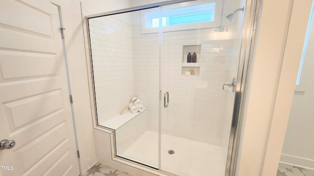 1237 Porters Call Dr, Wendell, NC 27591 - full bathroom featuring a shower stall and baseboards