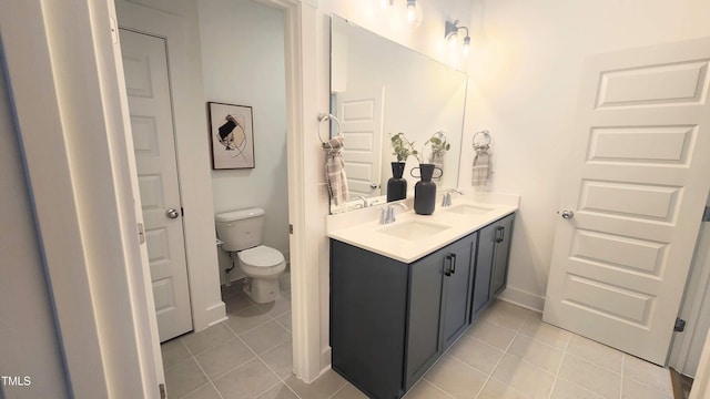 1237 Porters Call Dr, Wendell, NC 27591 - bathroom with tile patterned floors and double vanity