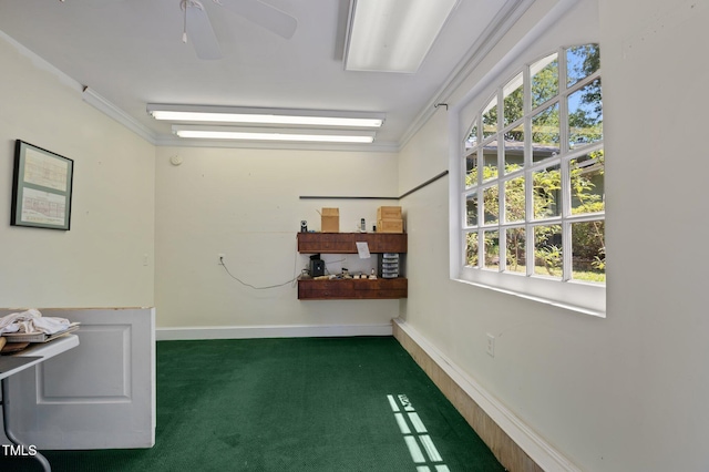 373 Sagamore Dr, Louisburg, NC 27549 - interior space with carpet floors, baseboards, ornamental molding, and a healthy amount of sunlight
