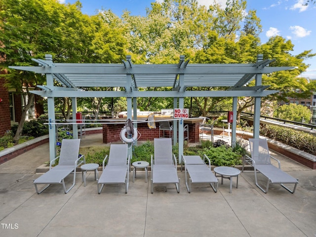 view of patio with a pergola