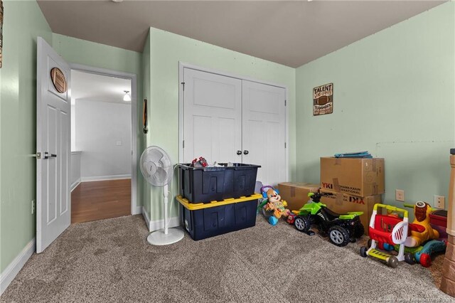 4016 Baywood Point Dr, Fayetteville, NC 28312 - rec room featuring baseboards and carpet