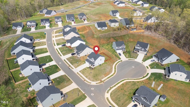 bird's eye view with a residential view